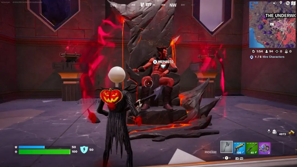 A screenshot featuring Mephisto's location in Fortnite.