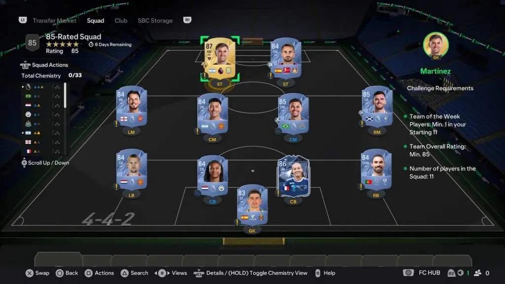 85-rated team in EA FC 25