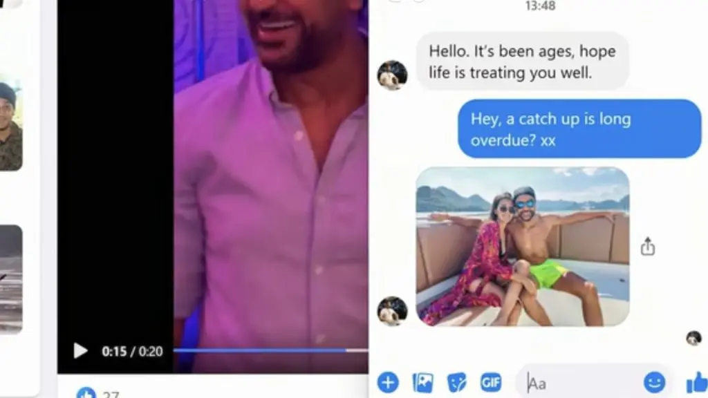 Mock of Facebook interactions shown in Sweet Bobby