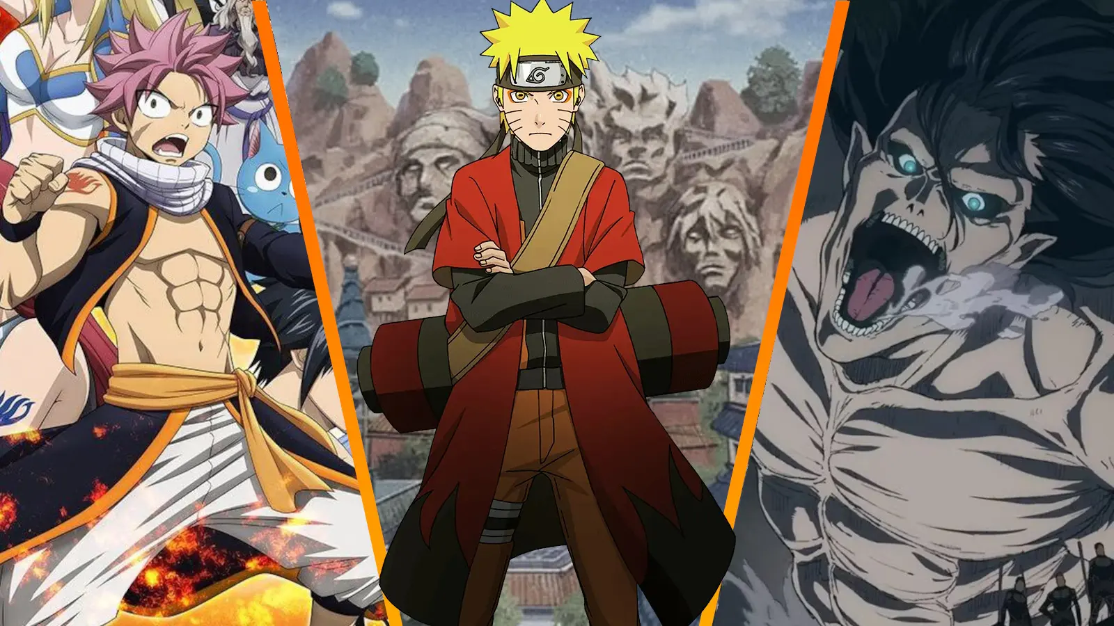 Fairy Tail, Naruto, and Attack on Titan
