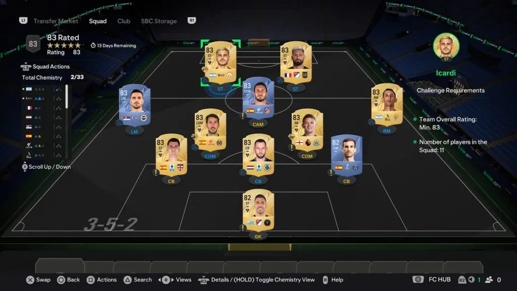 83 rated squad in EA FC 25