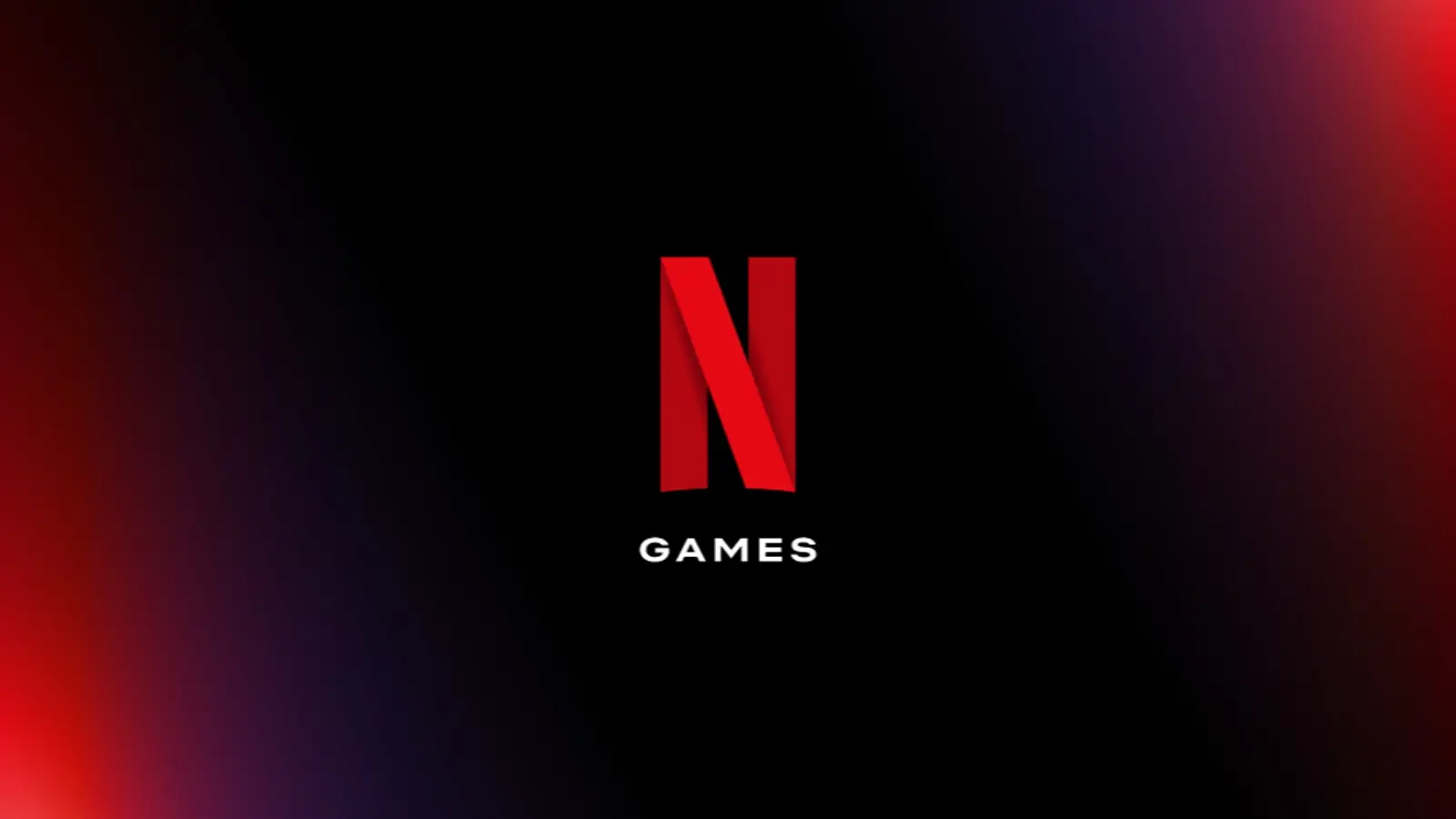 Netflix games logo on black and red gradient background