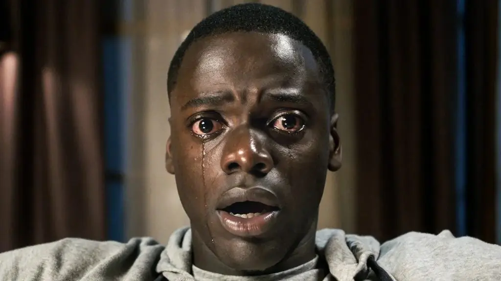 Daniel Kaluuya crying in Get Out.