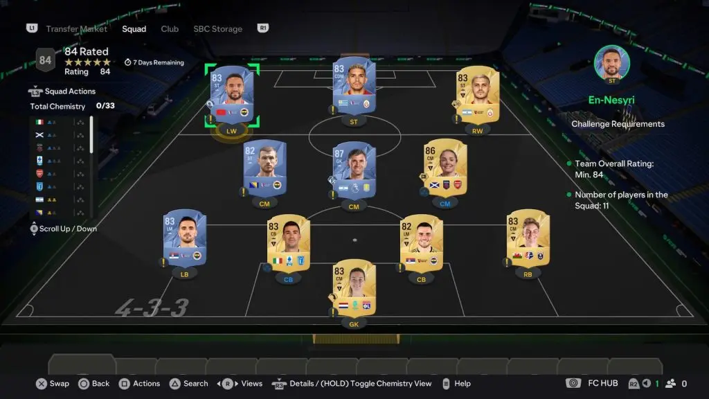 84 Rated squad in EA FC 25