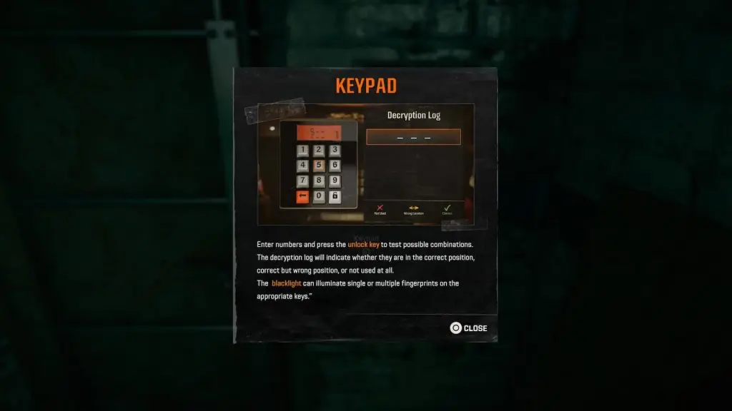 Keypad instructions Black Ops 6