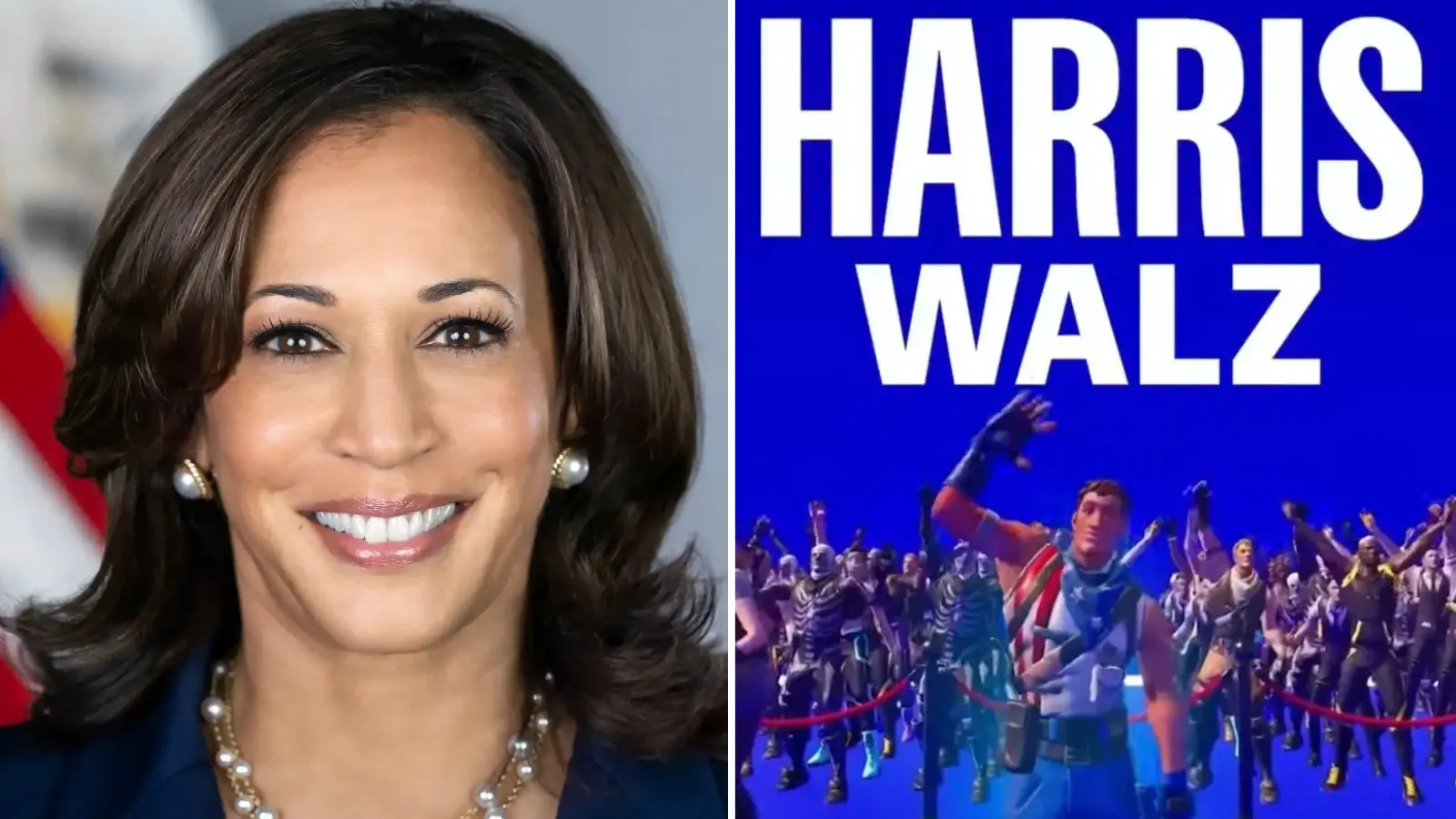 Kamala Harris Fortnite map for the 2024 Presidential Campaign.