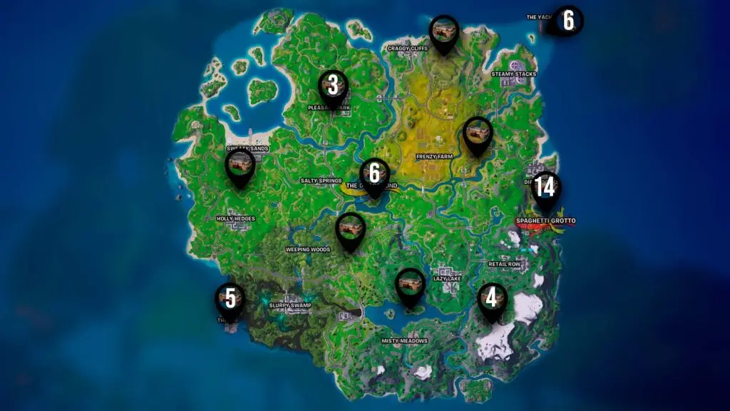 Scan chest locations in Fortnite