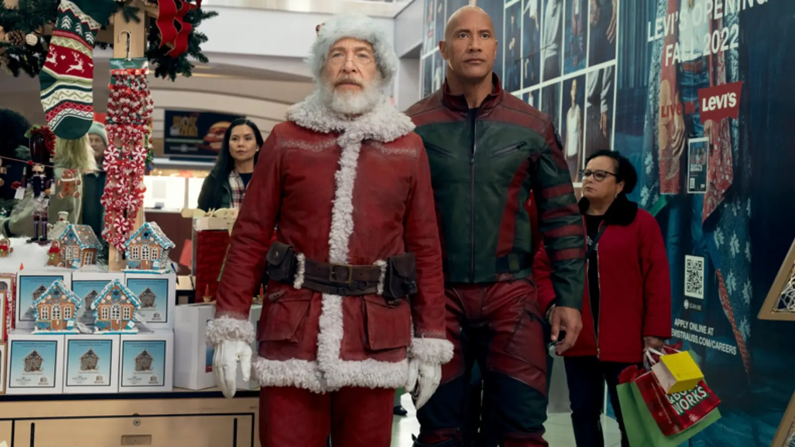 JK Simmons and Dwayne Johnson in Red One