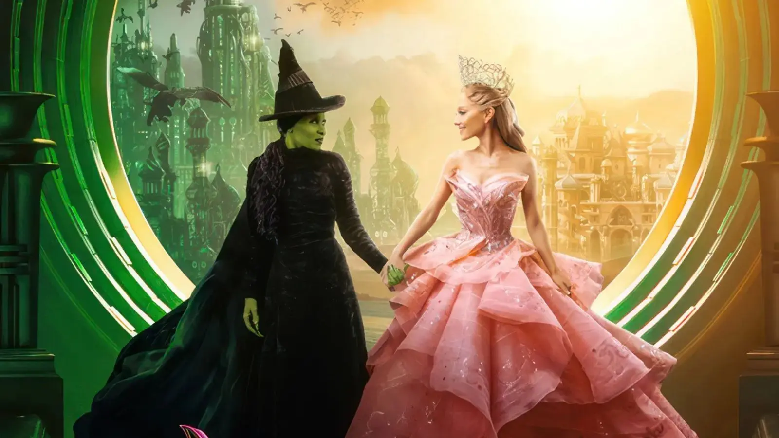 Glinda and Elphaba in the Wicked movie