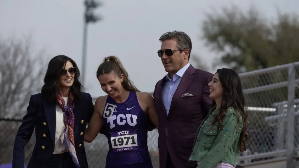 Monty Miller and his family at an athletics meet in Landman