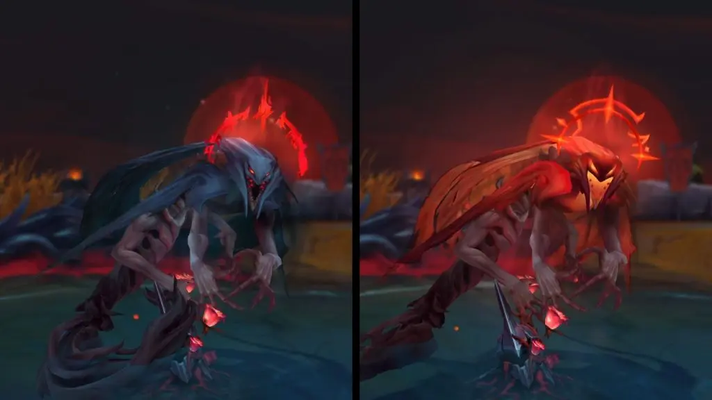 The two forms of Atakhan in League of Legends