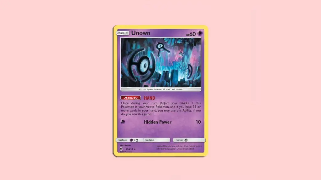 Pokemon Trading Card Game Unown Lost Thunder