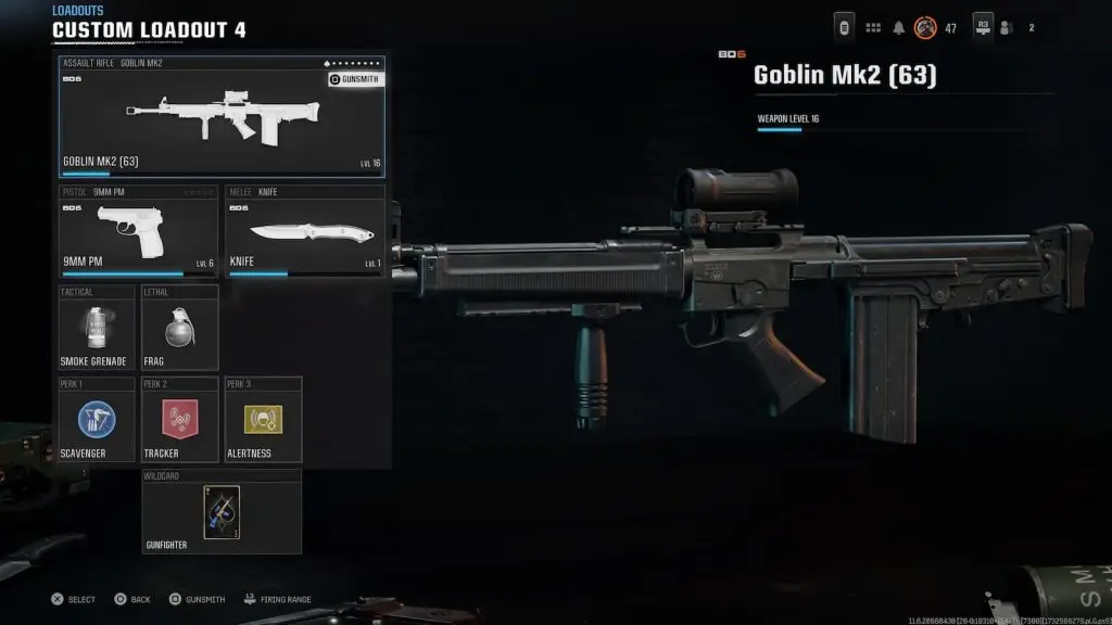 Screenshot of Goblink MK2 equipment item s and Perks to use in Warzone.