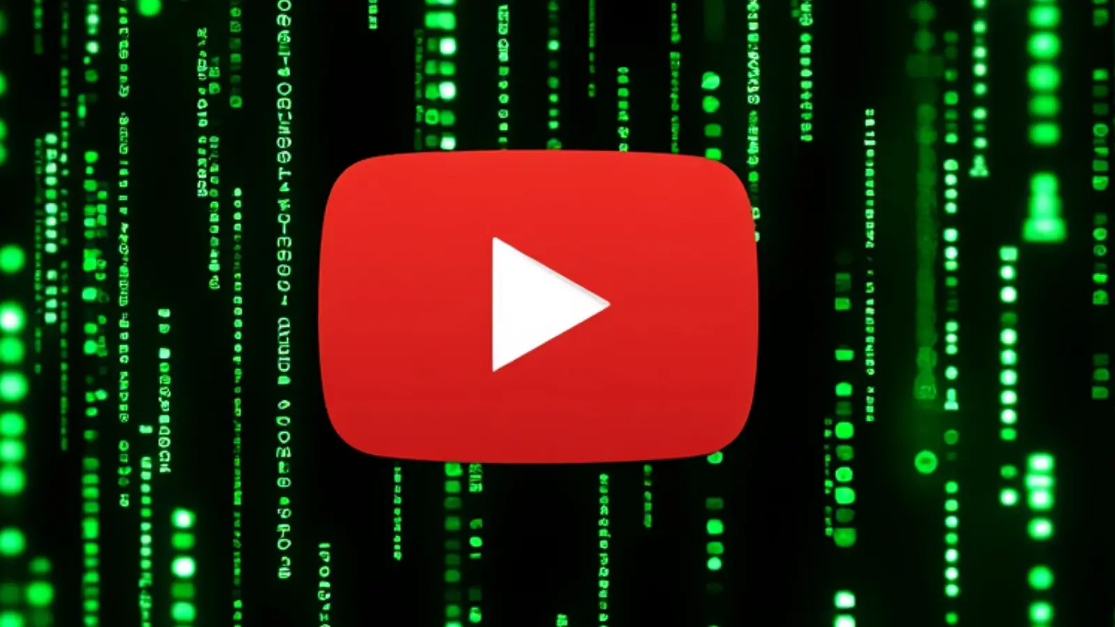 youtube logo with matrix background