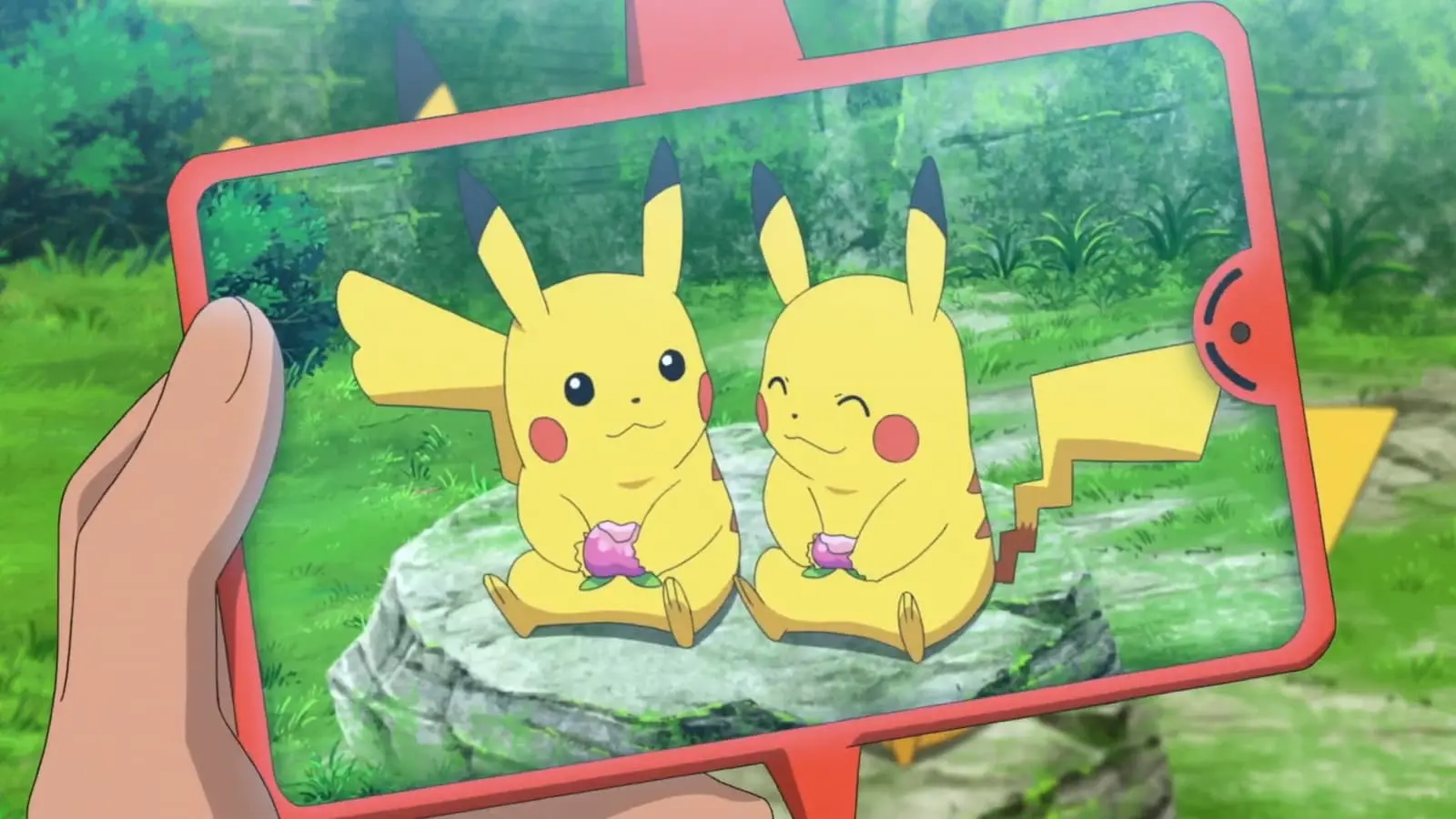 Pikachu female Goh's Pokedex Pokemon Journeys Anime