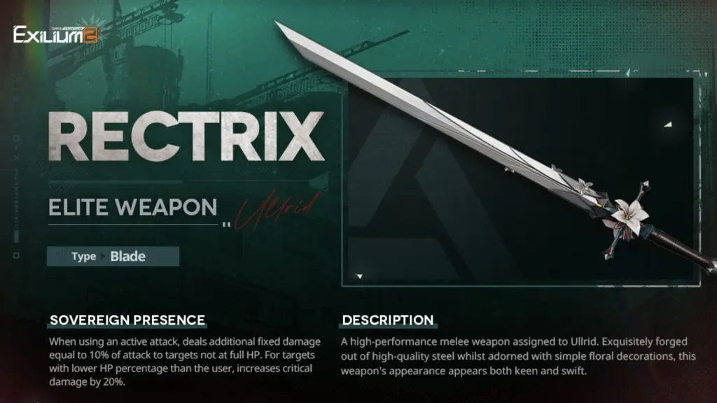 Rectrix sword