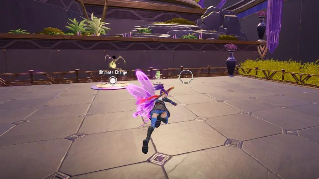 A screenshot of Psylocke using her dash in Marvel Rivals.