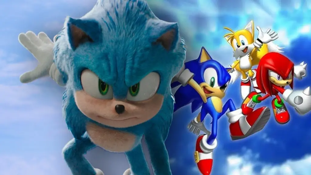 Sonic in Sonic 3 and a still from Sonic Heroes