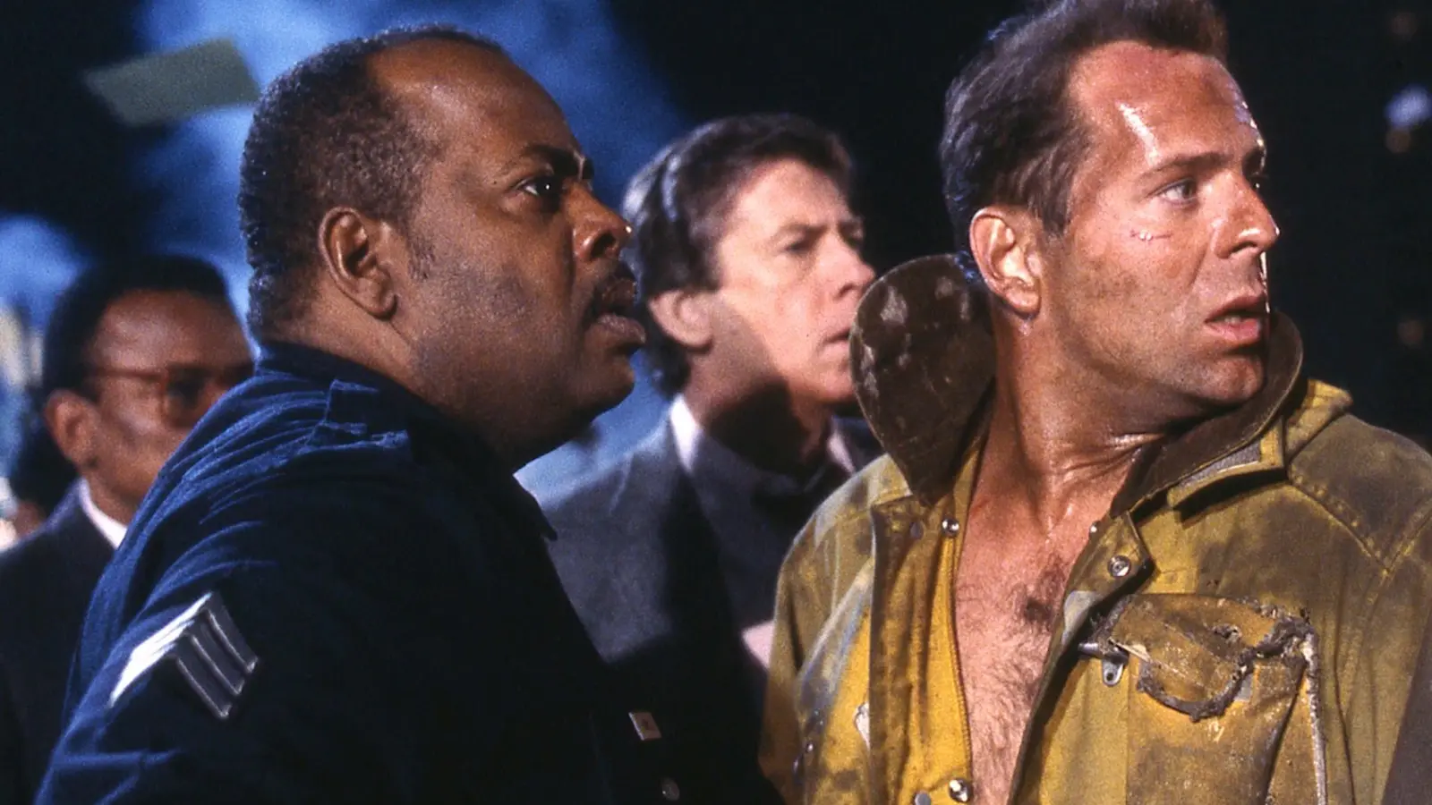 Al Powell and John McClane look right in Die Hard.