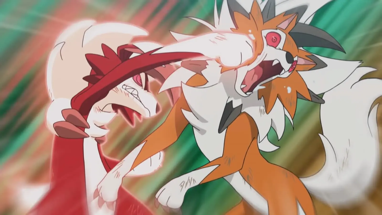 Pokemon anime Lycanroc battle Sun & Moon