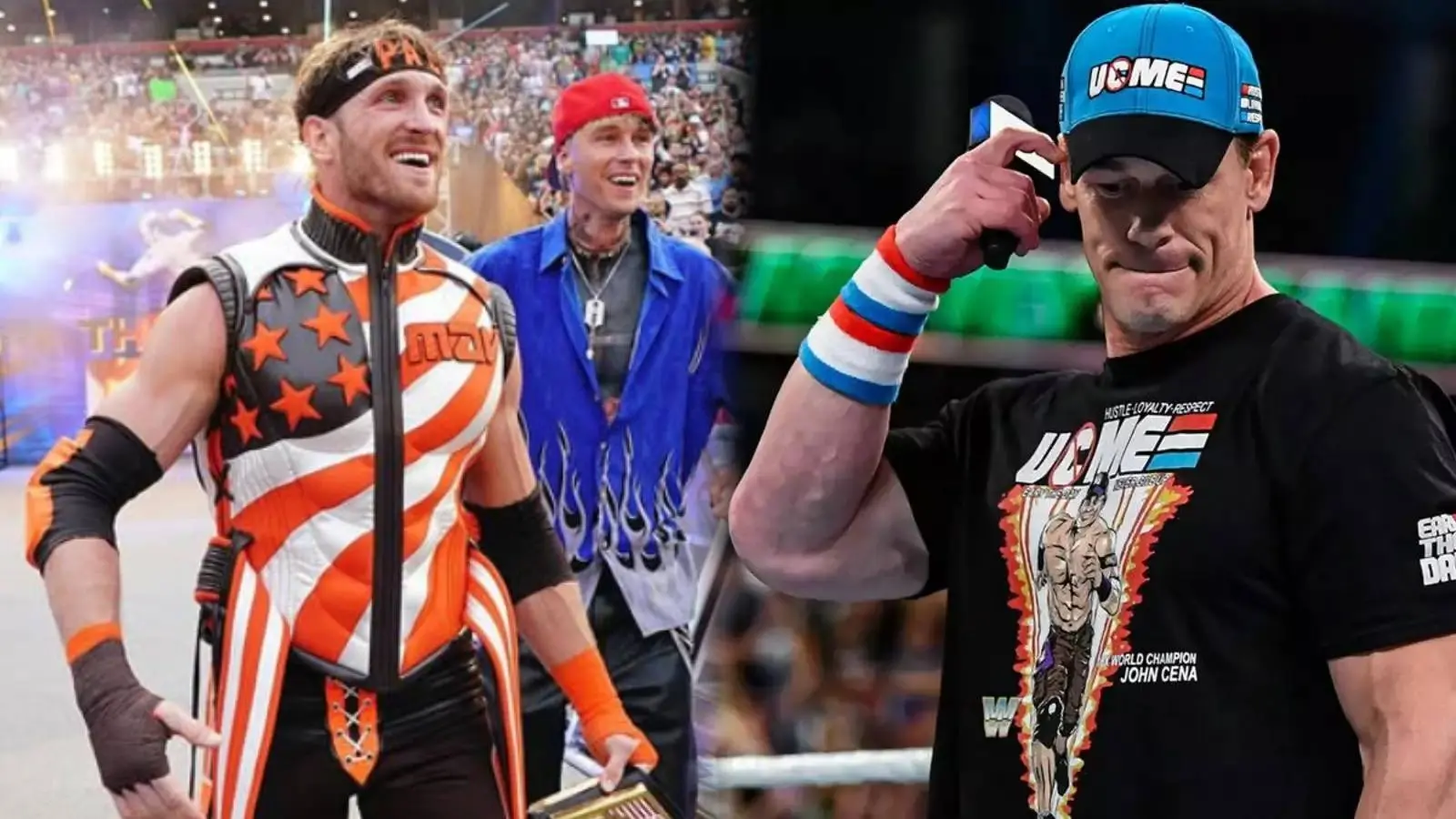 Logan Paul next to John Cena