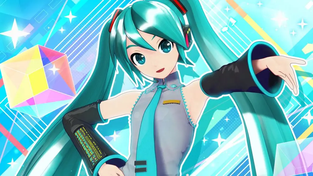 Hatsune Miku virtual pop star.