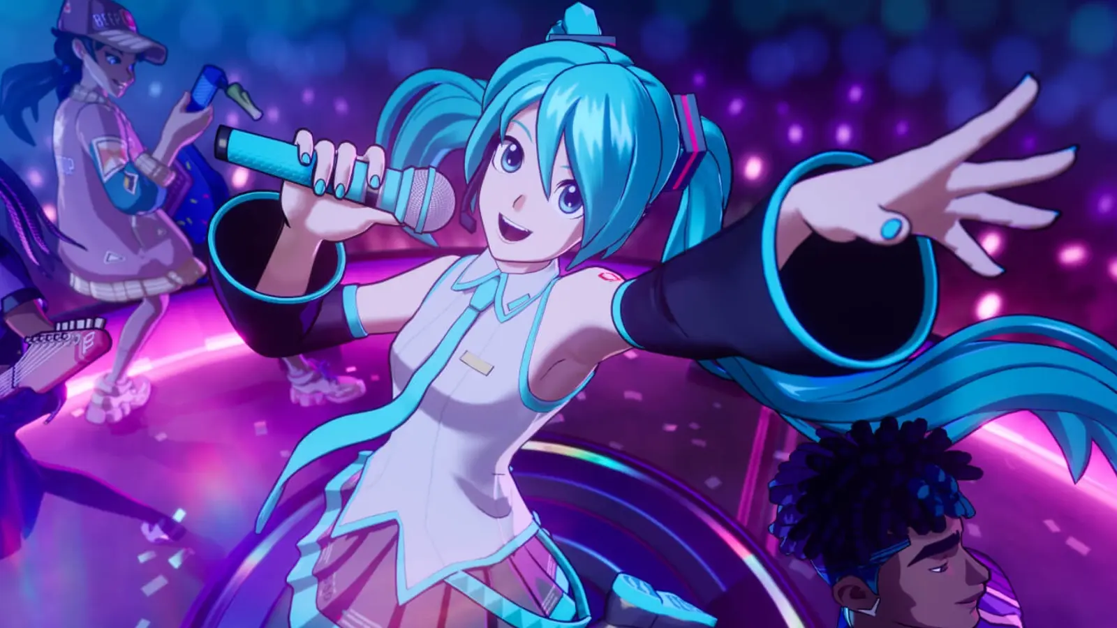 A screenshot featuring Hatsune Miku in Fortnite.