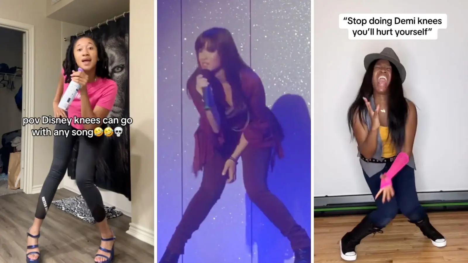 Videos featuring the Disney knees trend on TikTok