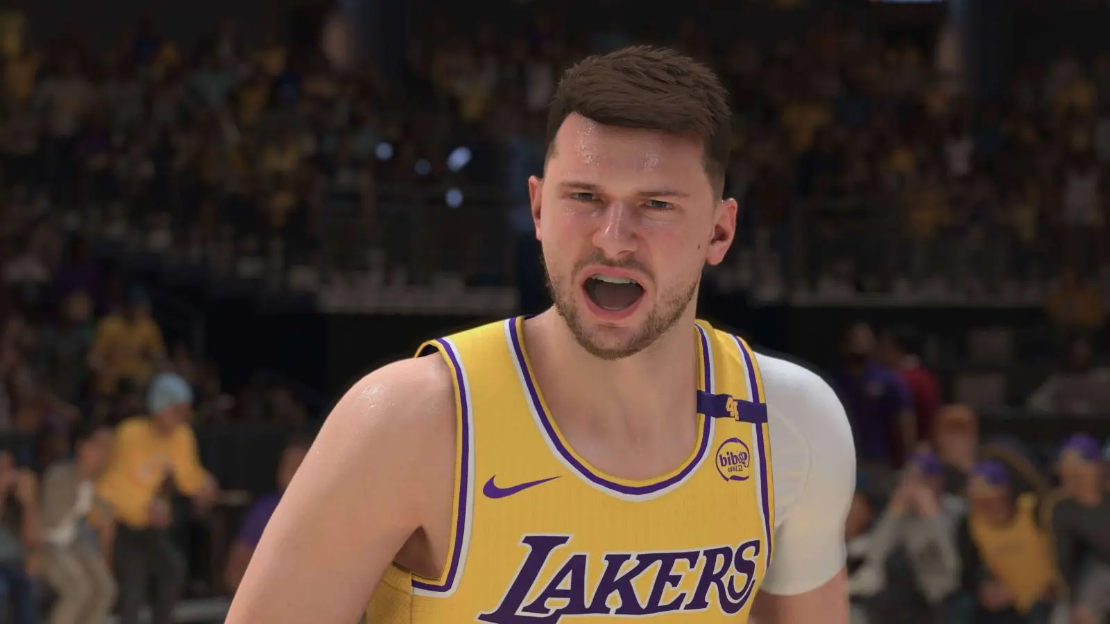 Luka Doncic in LA Lakers jersey in NBA 2K25