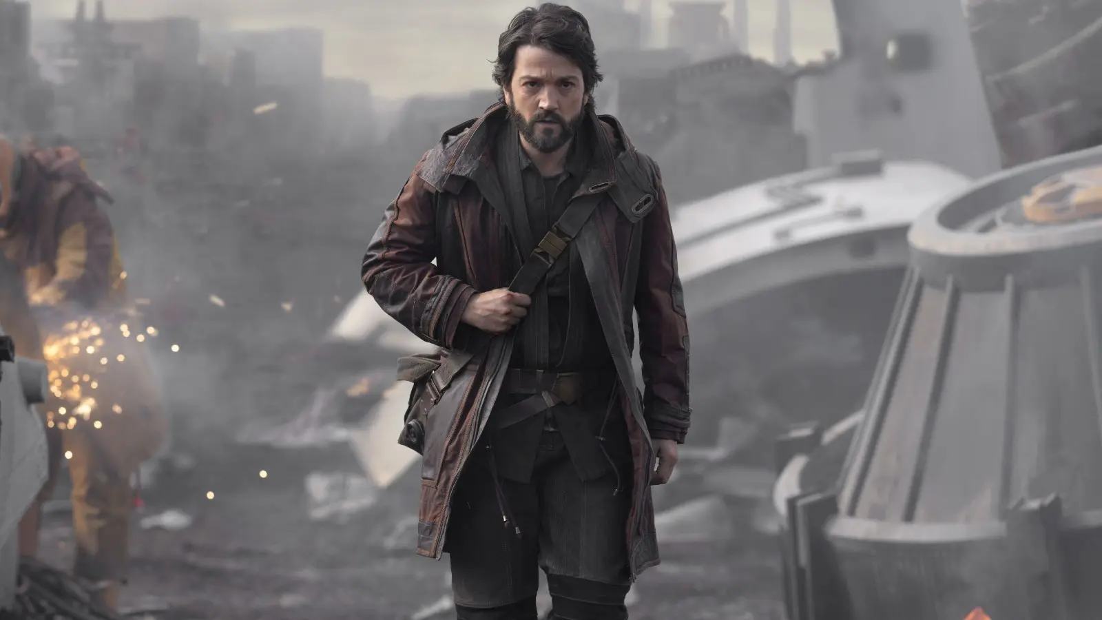 Diego Luna walking towards the camera in Andor.
