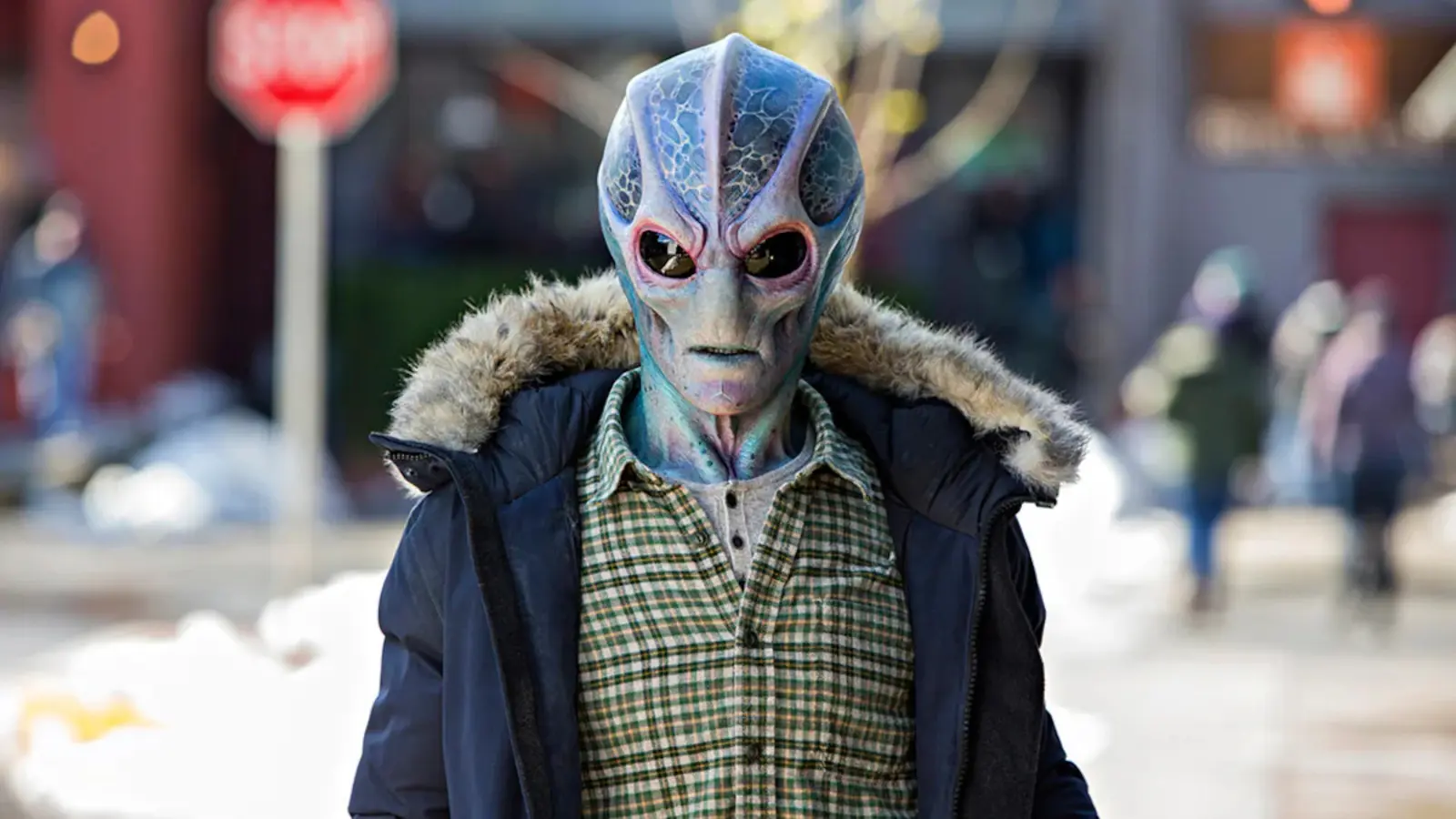 An alien in Syfy series Resident Alien now on Netflix
