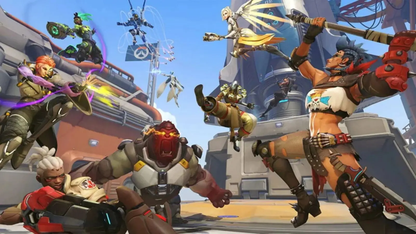 Overwatch 2 characters fighting
