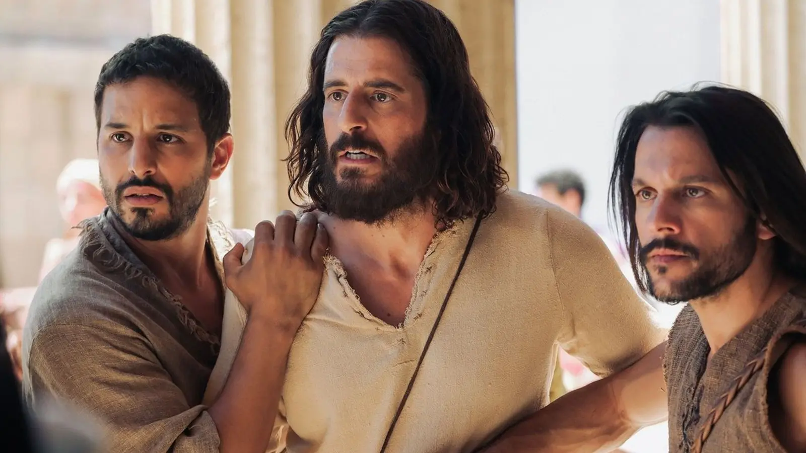 Jesus looking concerned in The Chosen.