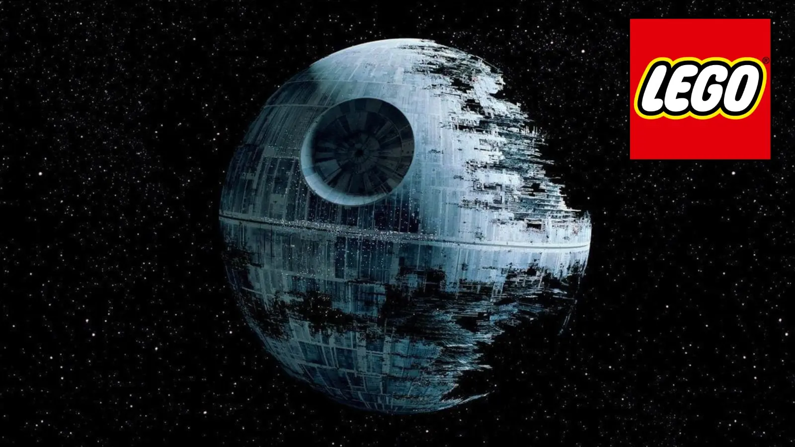 Star Wars Death Star next to LEGO logo