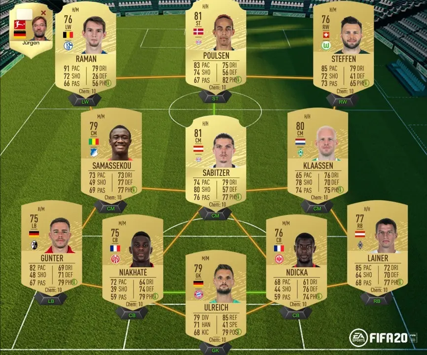 Team created using FutBin