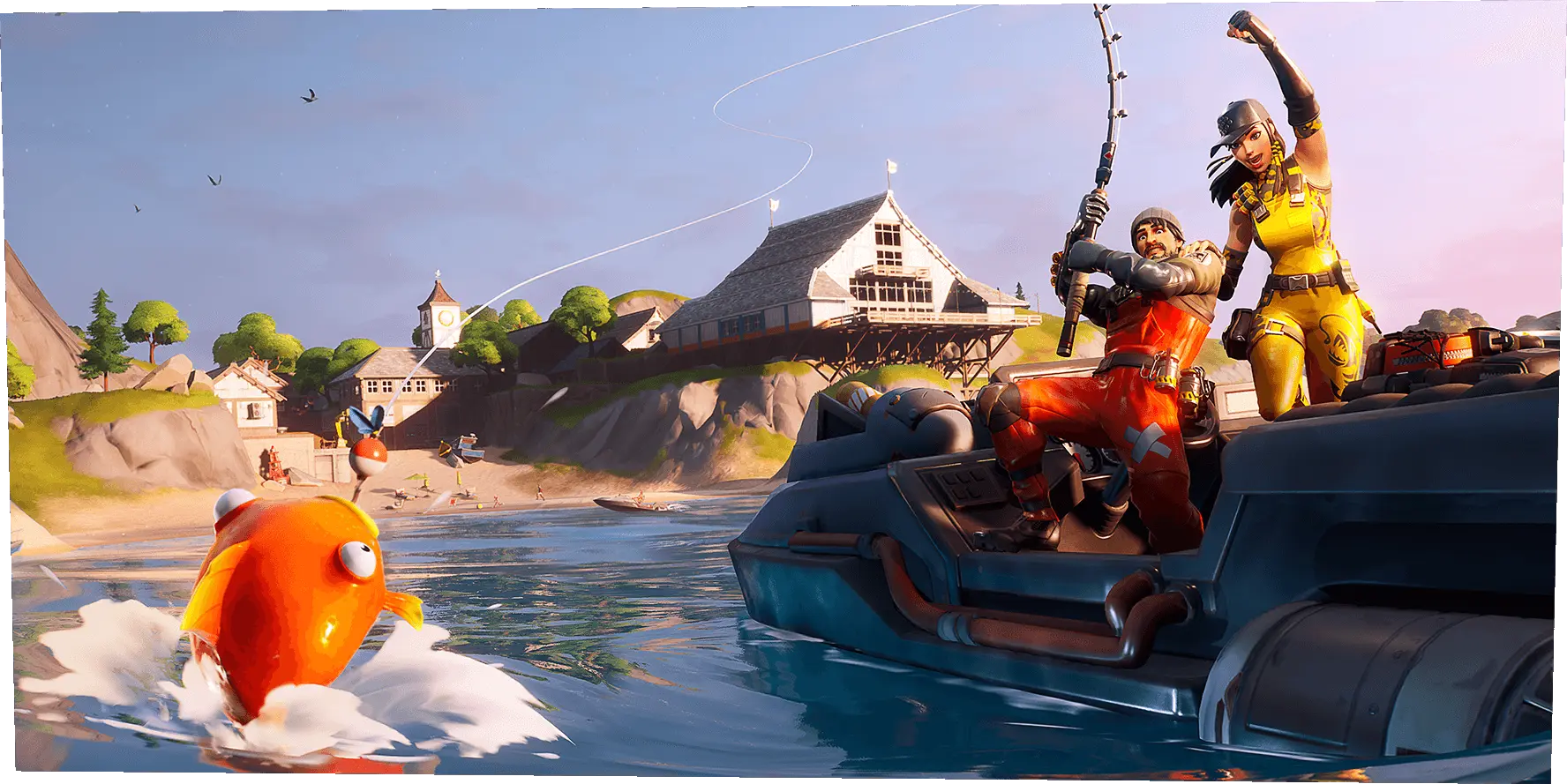 Fortnite characters fishing