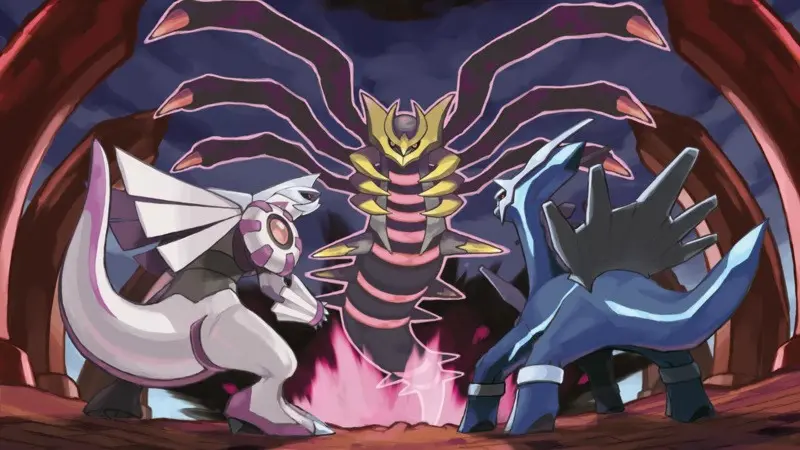 Palkia, Dialga, and Giratina